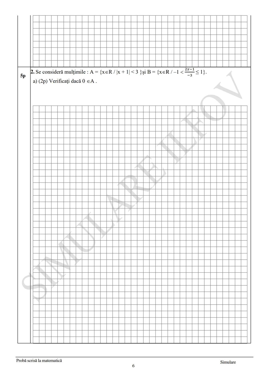 # INSPECTORATUL ŞCOLAR JUDEȚEAN
# ILFOV
Prezenta lucrare conține __________ pagini
# EVALUAREA NAŢIONALĂ
## SIMULARE NOIEMBRIE-JUDETUL ILF