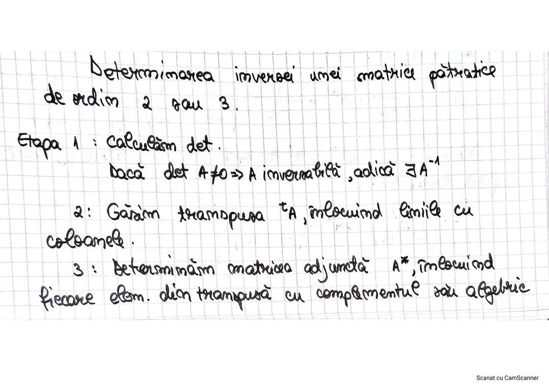 Determinarea inversei unei matrice patratice