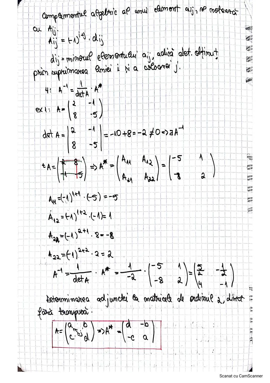 Determinarea inversei umei smatrice pătratice
de ordin 2 sau 3.
Etapa 1: Calcularm det.
Dacă det A≠0 A imvernabilă, adica JA$^{-1}$
2: Garin