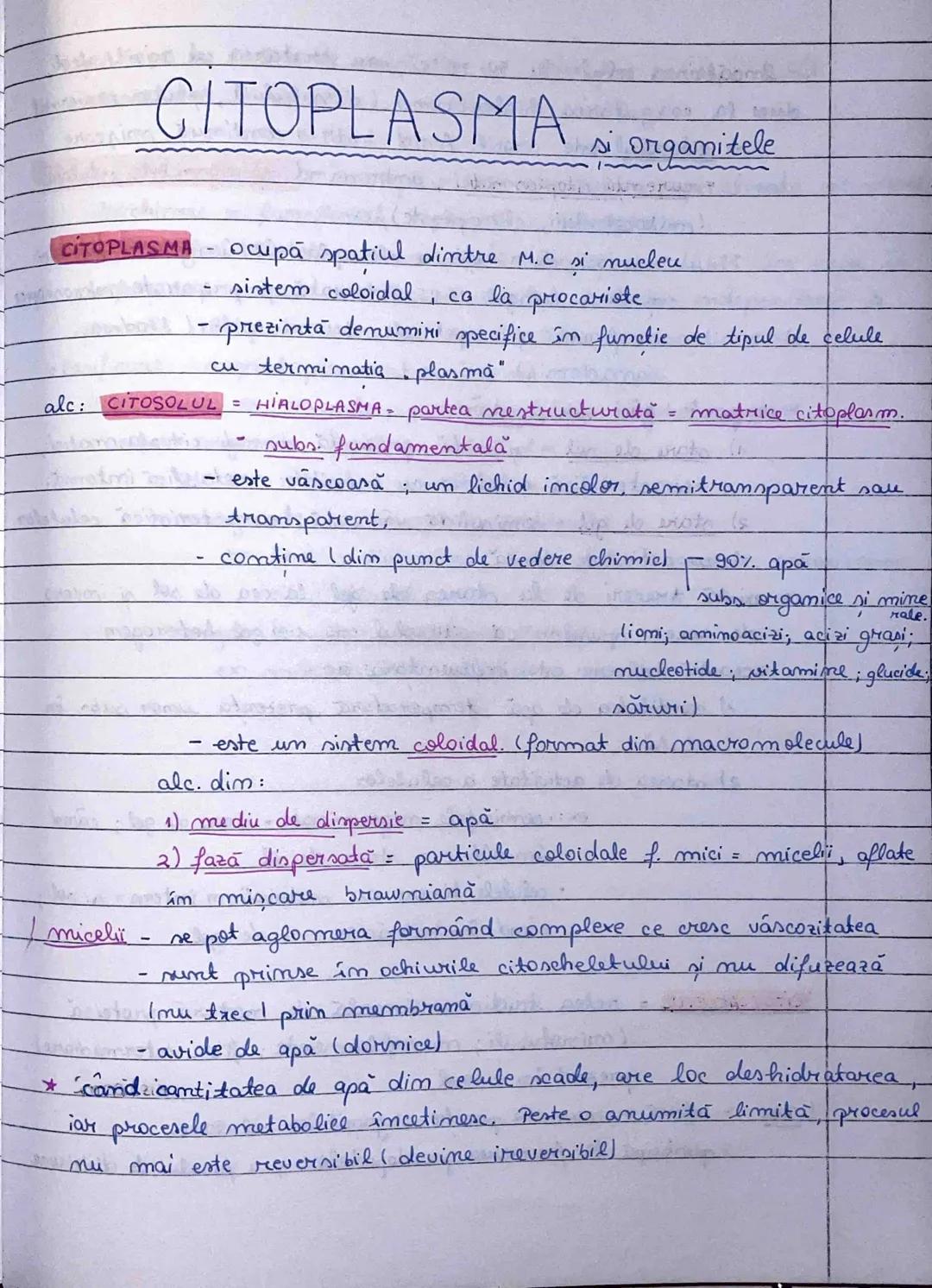 Citoplasma si organitele celulare