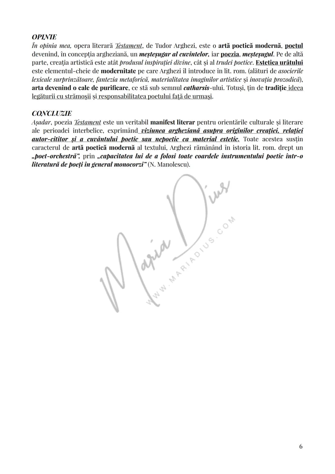 # Testament
Tudor Arghezi
1927
CONTEXTUALIZARE ȘI ÎNCADRARE
Tudor Arghezi, unul dintre cei mai prolifici și originali poeți români din t