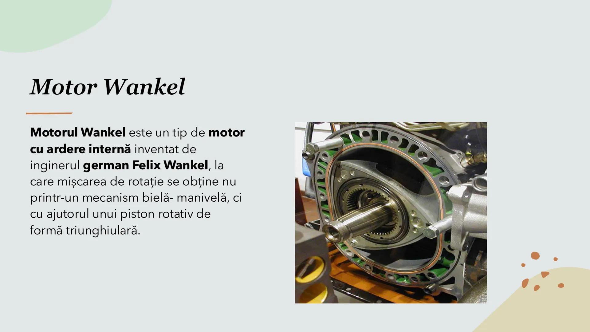 # Motoare termice
Sofia Andreea # Definiție
Un motor termic este o mașină termică, care transformă căldura în lucrul mecanic.
Un motor te