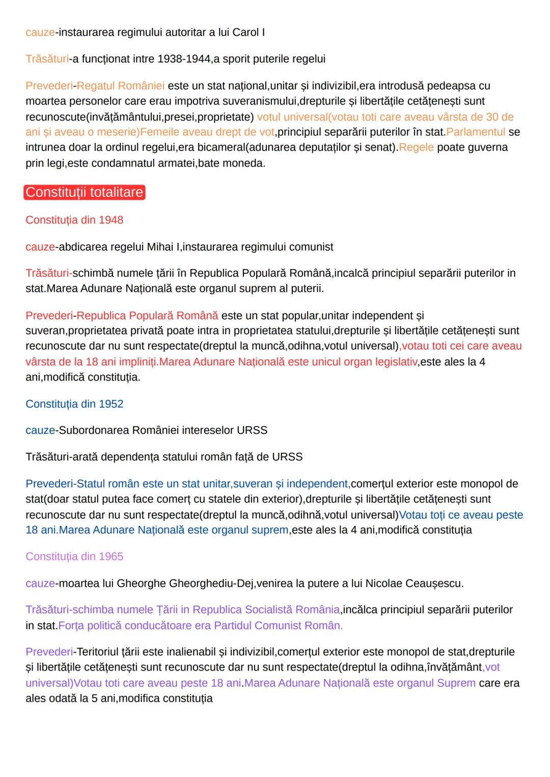 --- OCR Start ---
Constituţii Democratice
Constituţia din 1866
cauze-abdicarea lui Alexandru Ioan Cuza si venirea pe tron lui Carol I, dorin