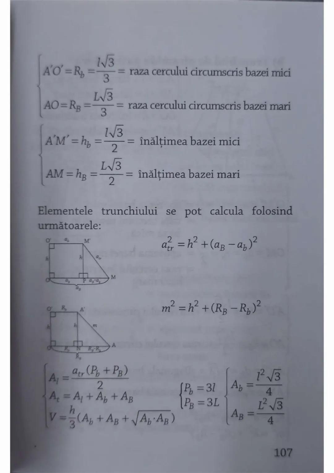 a) Piramida triunghiulară regulată
B
OM = a<sub>b</sub> = r= \frac{1\sqrt{3}}{6}
AO = R = \frac{1\sqrt{3}}{3}
C
AM = h<sub>Δech</sub> = \fra