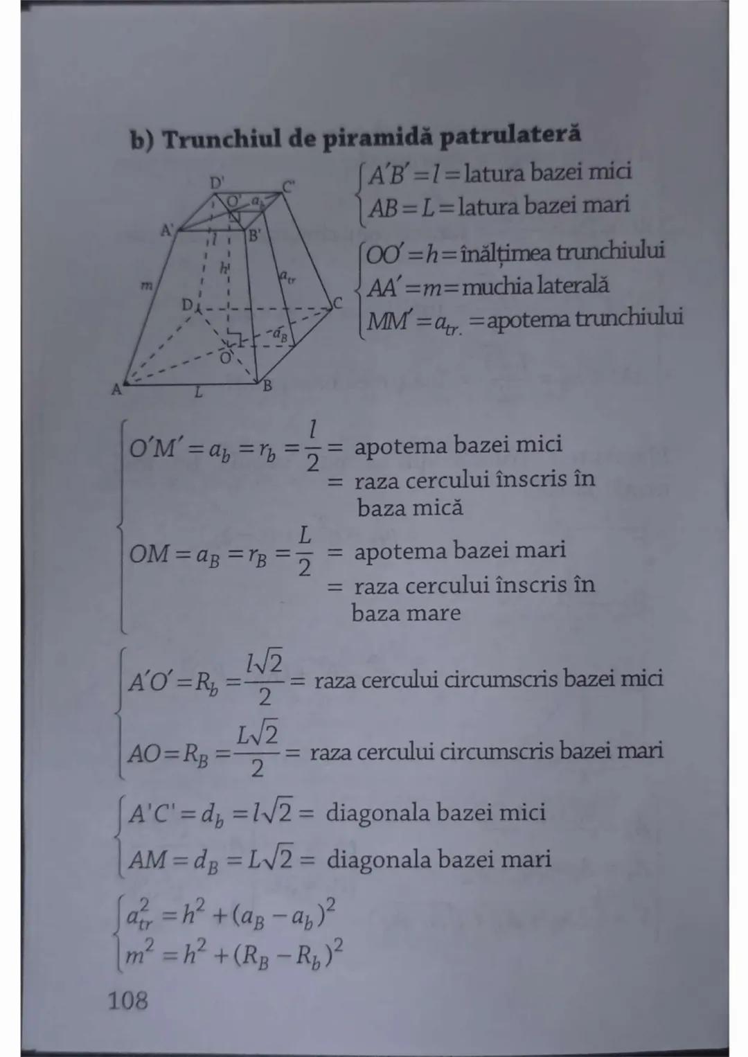 a) Piramida triunghiulară regulată
B
OM = a<sub>b</sub> = r= \frac{1\sqrt{3}}{6}
AO = R = \frac{1\sqrt{3}}{3}
C
AM = h<sub>Δech</sub> = \fra