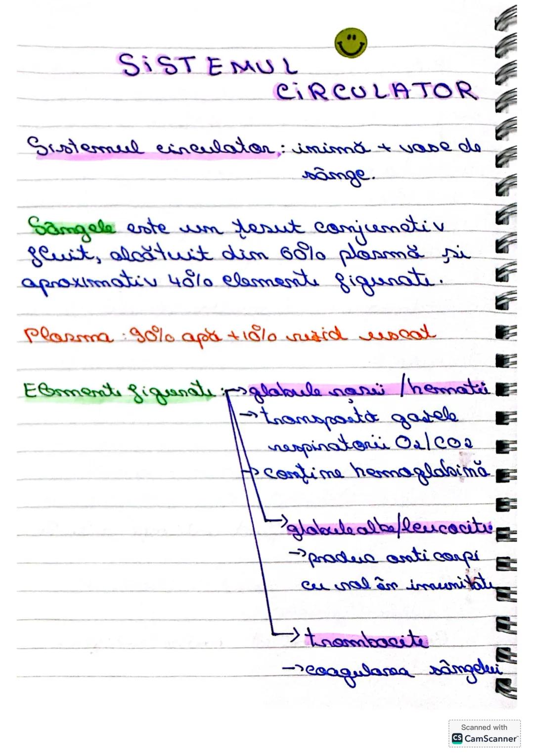 SISTEMUL
CIRCULATOR
Sistemul circulator: inimă + vase de
sânge.
Sangele este un tesut conjunctiv
fluid, alcătuit din 60% plasmă si
aproximat