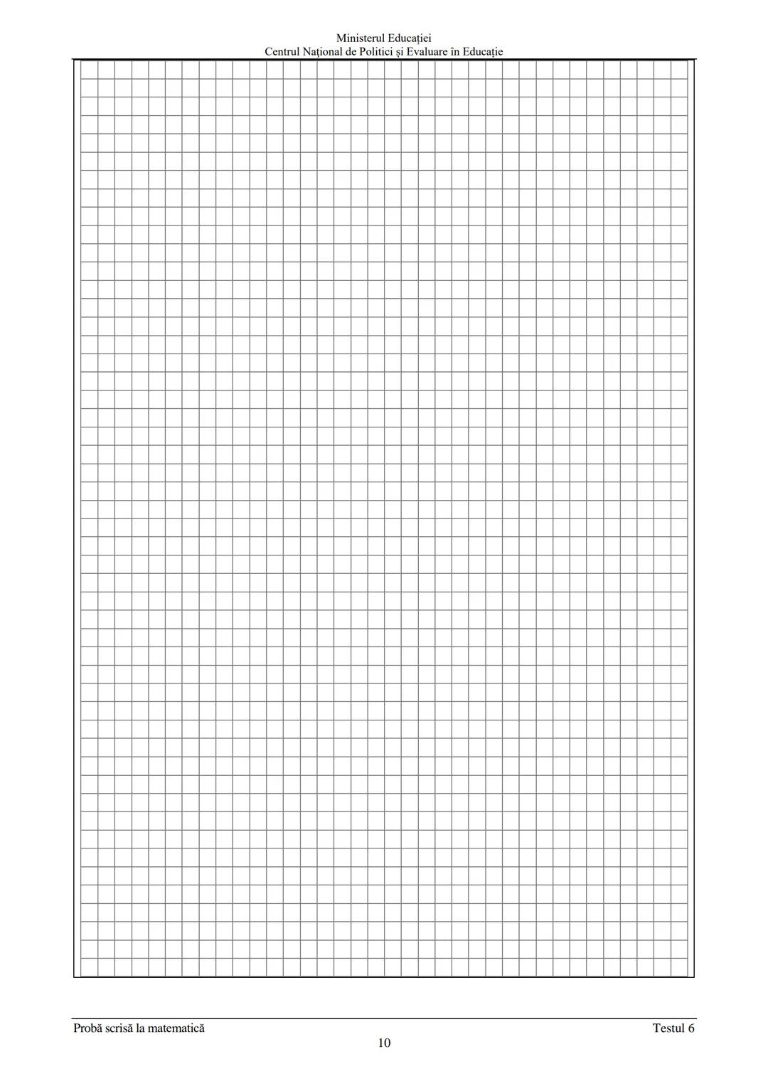 Prezenta lucrare conține
Ministerul Educației
Centrul Național de Politici şi Evaluare în Educație
pagini
Numele:.
EVALUAREA NAŢIONALĂ PENTR