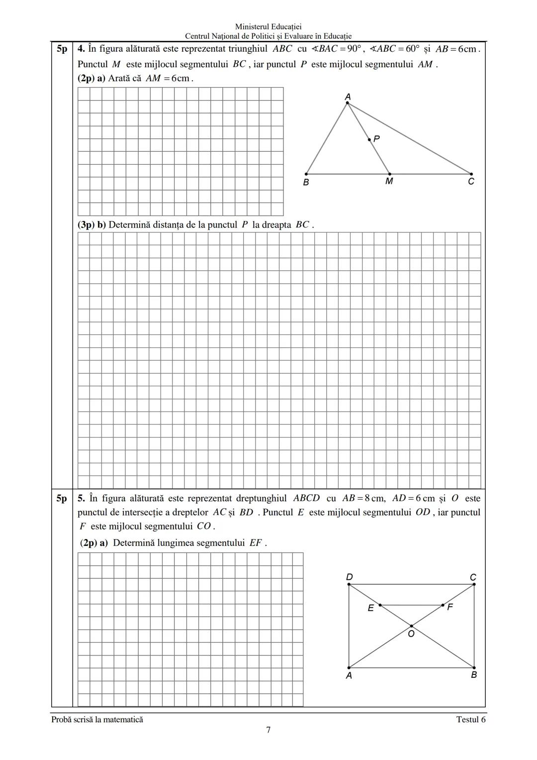 Prezenta lucrare conține
Ministerul Educației
Centrul Național de Politici şi Evaluare în Educație
pagini
Numele:.
EVALUAREA NAŢIONALĂ PENTR