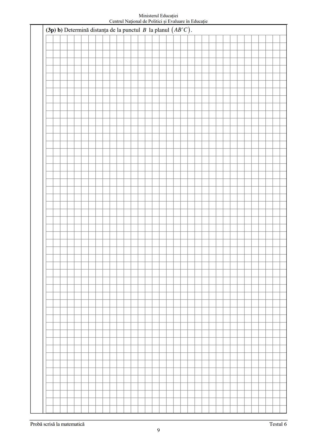 Prezenta lucrare conține
Ministerul Educației
Centrul Național de Politici şi Evaluare în Educație
pagini
Numele:.
EVALUAREA NAŢIONALĂ PENTR