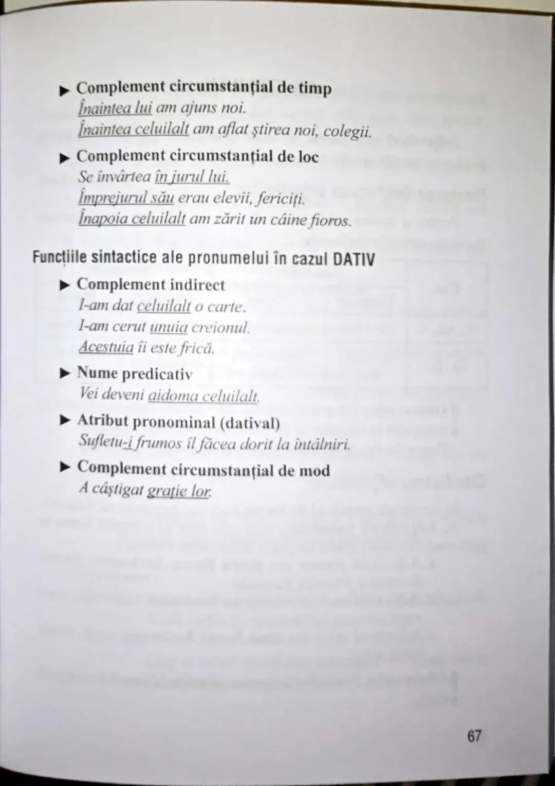 Observaţii:
Ca şi articolul posesiv, articolul demonstrativ se analizează îm-
preună cu partea de vorbire pe care o însoțește.
Formele flexi