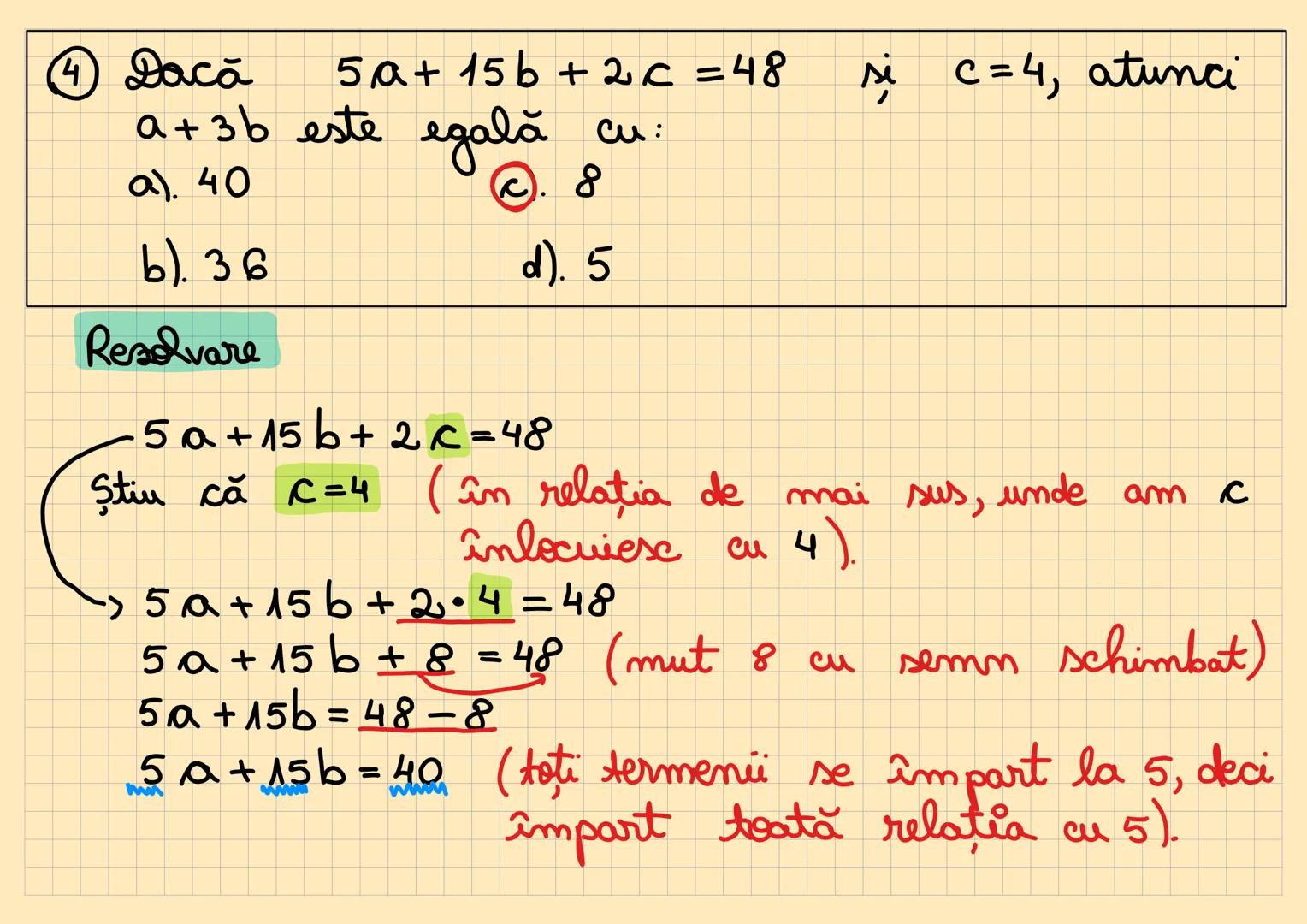 Subiectul I.
① Rezultatul calculului (3 - $ \frac{5}{2}$)$^2$ : $ \frac{3}{4}$ este:
a) $ \frac{1}{2}$
b) $ \frac{2}{3}$
c) 3
d) 6
Rezolv