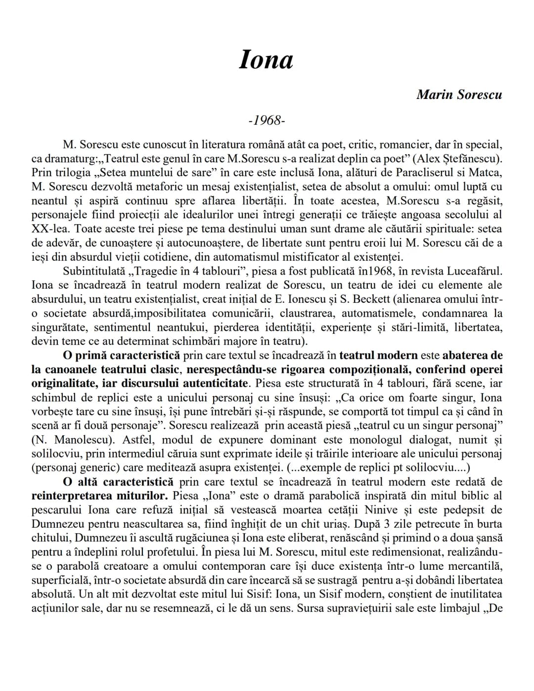 ## ION
-1920-
Liviu Rebreanu
Prozator al perioadei interbelice, Liviu Rebreanu a fost preocupat să scrie o epopee a
vieții româneşti, evocâ