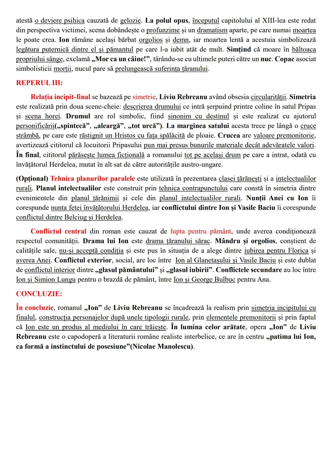 ## INTRODUCERE:
ION
Romanul este cea mai amplă creație epică, având o acțiune complexă ce se desfășoară pe mai
multe planuri narative și o