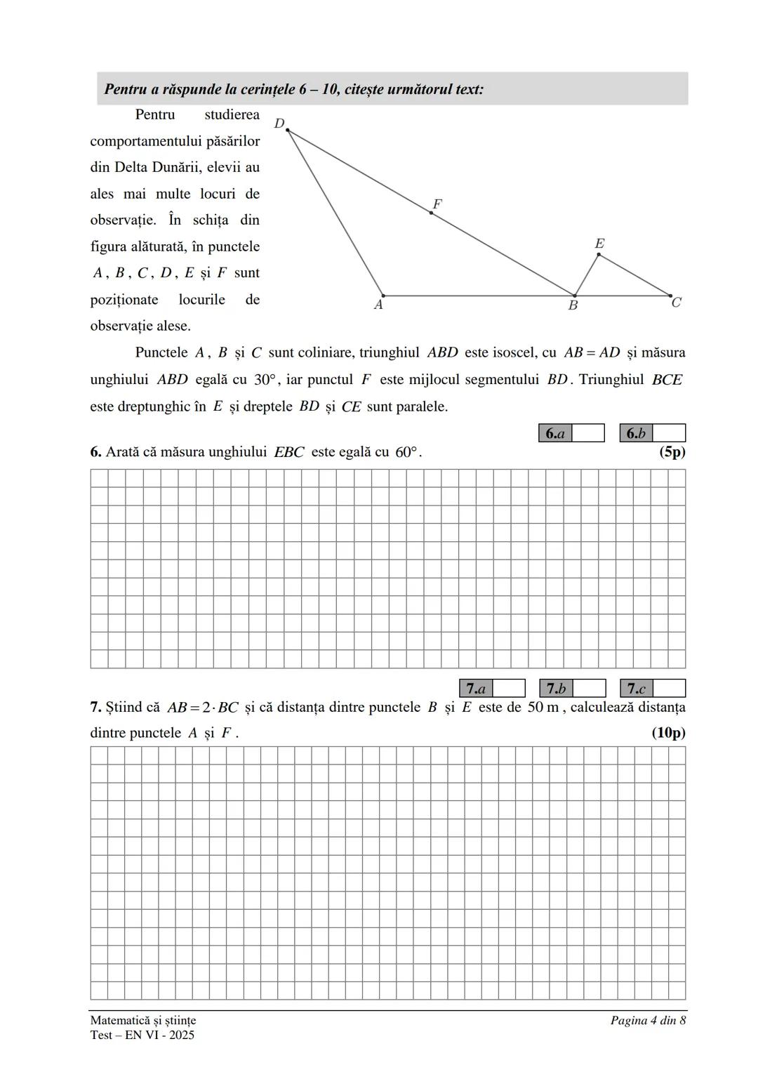 ## UVERNUL
ROM
IME MINISTERUL EDUCAŢIEI SI CERCETARII
CENTRUL NAŢIONAL PENTRU
CURRICULUM ȘI EVALUARE
EVALUAREA NAȚIONALĂ
LA FINALUL CLASEI
