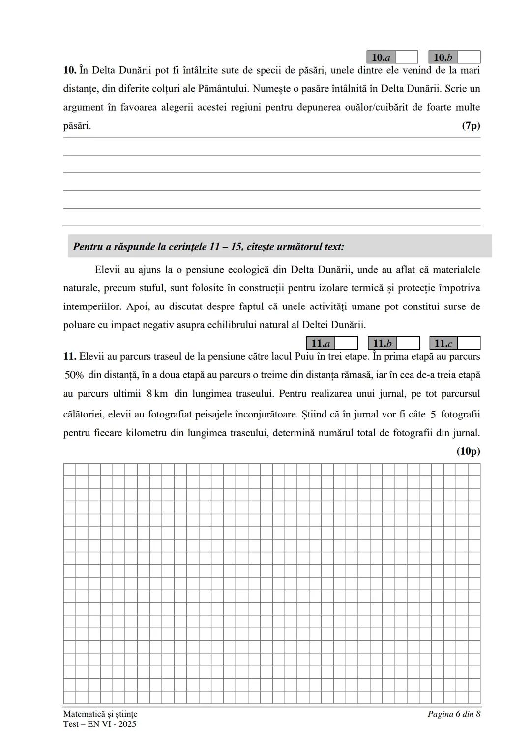 ## UVERNUL
ROM
IME MINISTERUL EDUCAŢIEI SI CERCETARII
CENTRUL NAŢIONAL PENTRU
CURRICULUM ȘI EVALUARE
EVALUAREA NAȚIONALĂ
LA FINALUL CLASEI