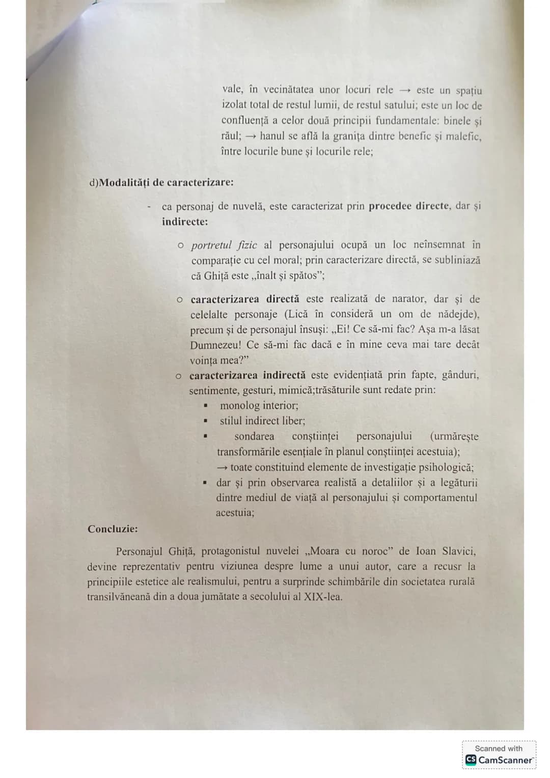 # NOVELLA REALISTĂ, PSIHOLOGICĂ – CARACTERIZAREA PERSONAJULUI
# MOARA CU NOROC
de Ioan Slavici
1. STATUTUL SOCIAL, MORAL, PSIHOLOGIC AL PE