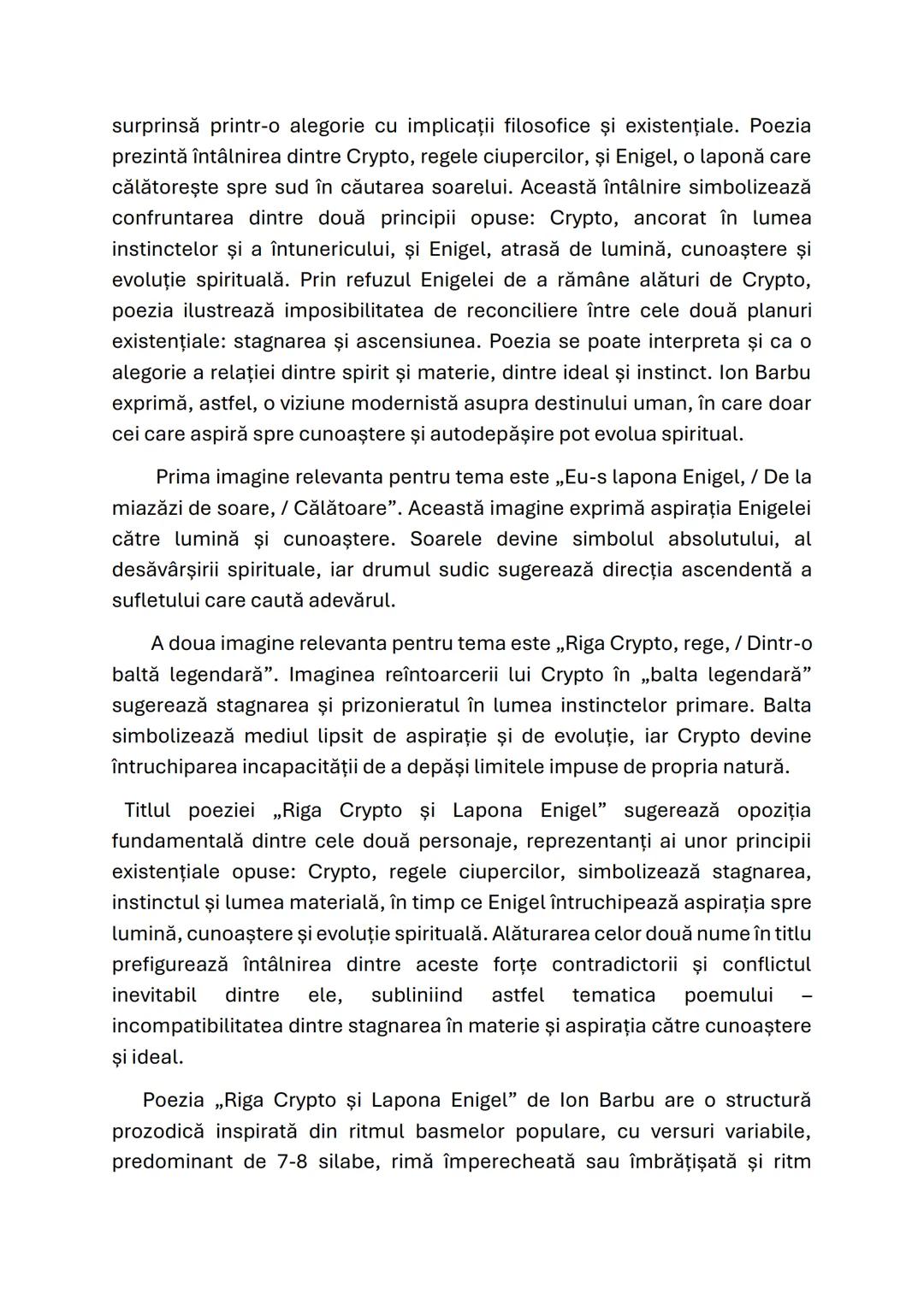 RIGA CRYPTO SI LAPONA ENIGEL
Ion Barbu
Modernismul este curentul literar manifestat cu predilecție în perioada
interbelică, teoretizat de Eu