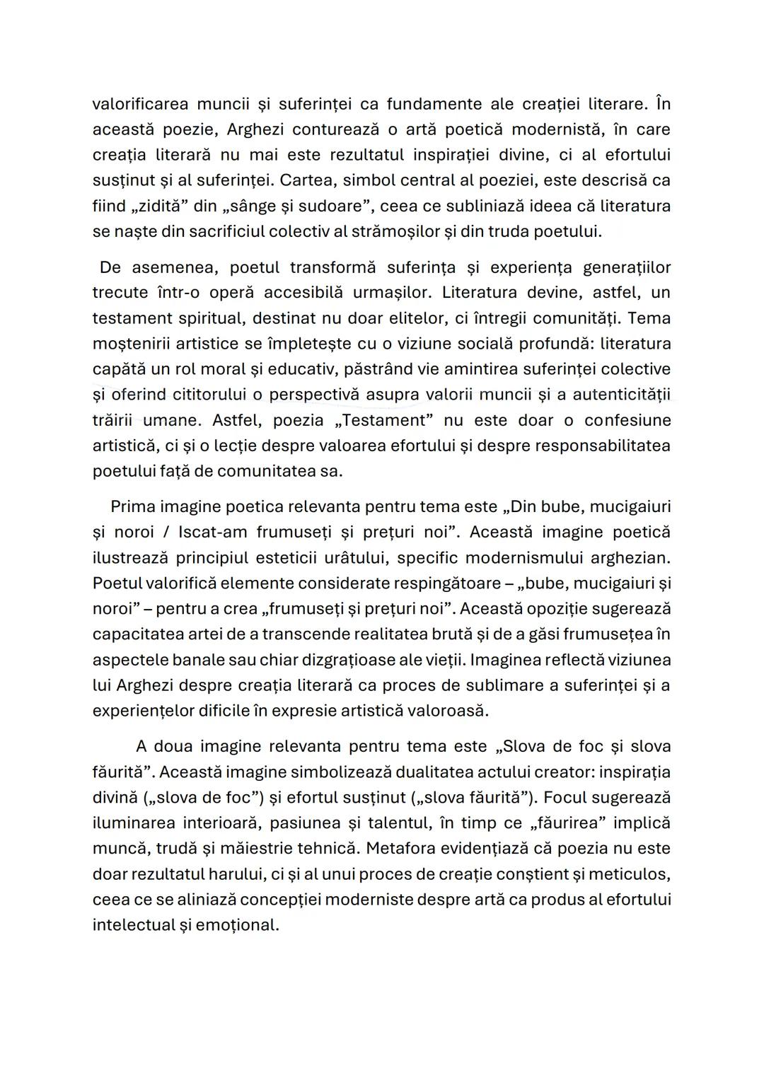 TESTAMENT
Tudor Arghezi
Modernismul este curentul literar manifestat cu predilecție în perioada
interbelică, teoretizat de Eugen Lovinescu î