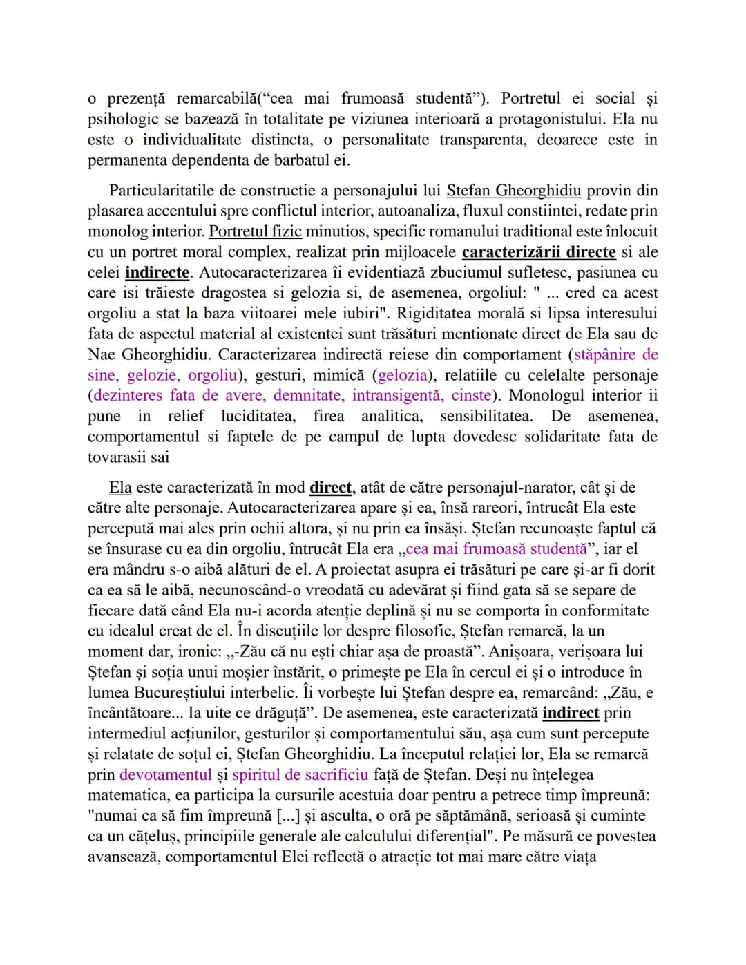 ULTIMA NOAPTE DE DRAGOSTE,
INTAIA NOAPTE DE RAZBOI -
RELATIE PERSONAJE
DE CAMIL PETRESCU
Alături de romanul traditional reprezentat de M. Sa