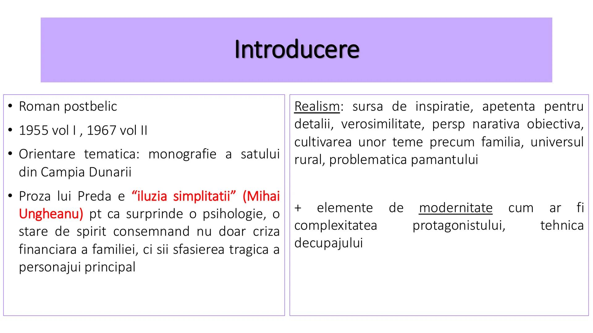 # Morometii – Marin Preda
# Particularitati C1: Evidenţierea a două trăsături care fac posibilă
încadrarea textului studiat într-o perioadă