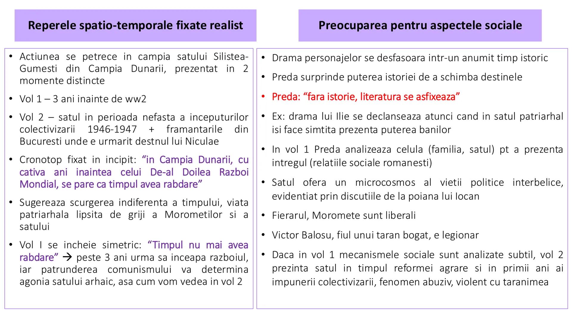 # Morometii – Marin Preda
# Particularitati C1: Evidenţierea a două trăsături care fac posibilă
încadrarea textului studiat într-o perioadă