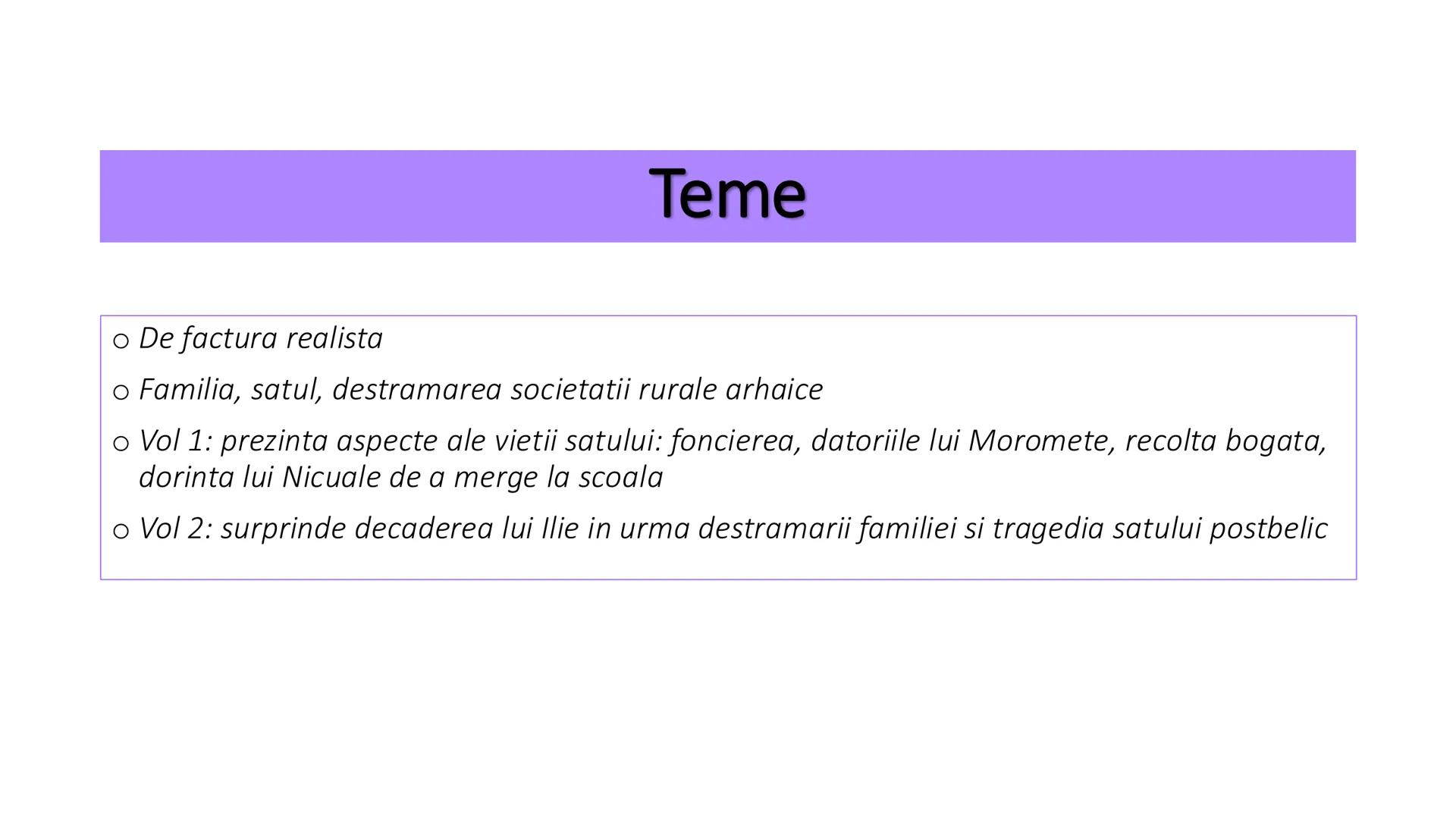 # Morometii – Marin Preda
# Particularitati C1: Evidenţierea a două trăsături care fac posibilă
încadrarea textului studiat într-o perioadă
