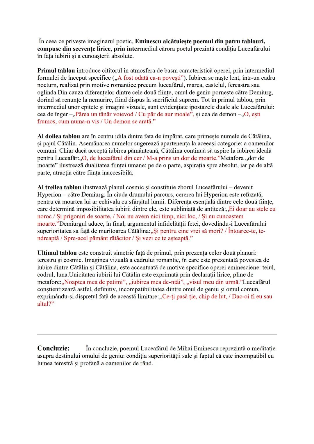 Luceafărul - Mihai Eminescu
Secolul al XIX-lea a fost definit ca perioada marilor clasici (Eminescu, Caragiale, Creangă,
Slavici). Creaţia a
