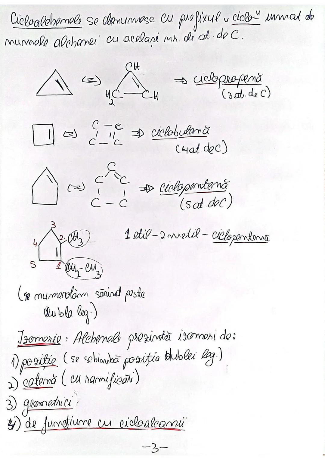 ALCHENE
=Sunt hidrocarburi nesaturate, alifatice(nearomatice), acicli-
Ce, care contin o leg. dublă C=C
•formula generală $C_nH_{2n}$
•N.E =