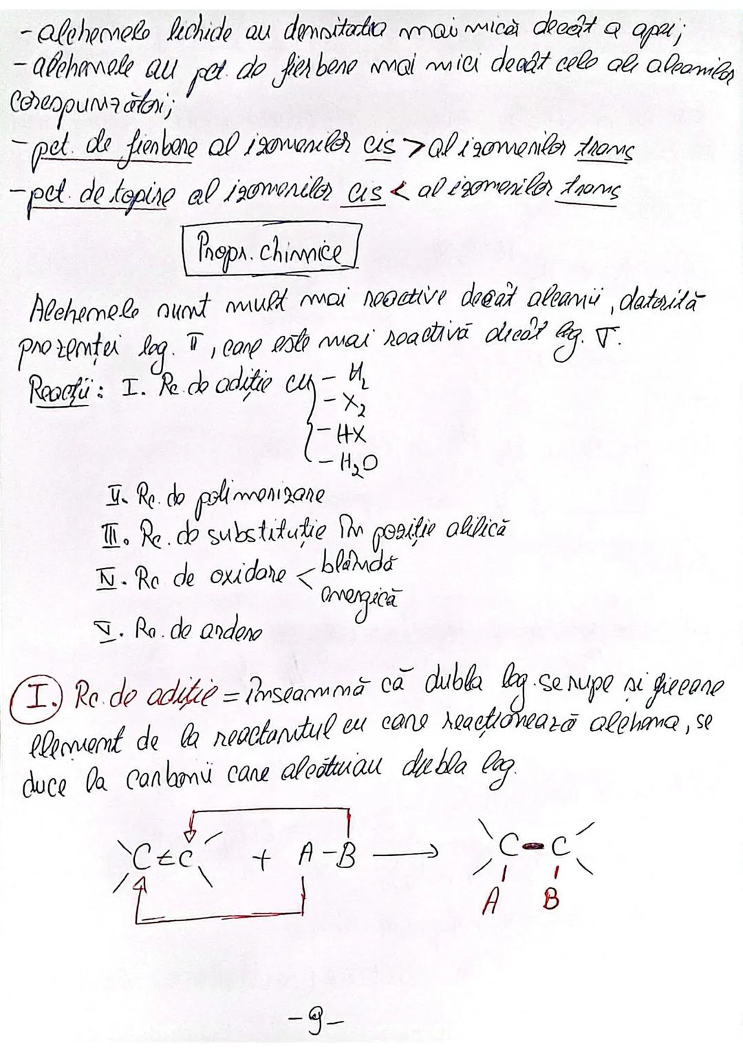 ALCHENE
=Sunt hidrocarburi nesaturate, alifatice(nearomatice), acicli-
Ce, care contin o leg. dublă C=C
•formula generală $C_nH_{2n}$
•N.E =