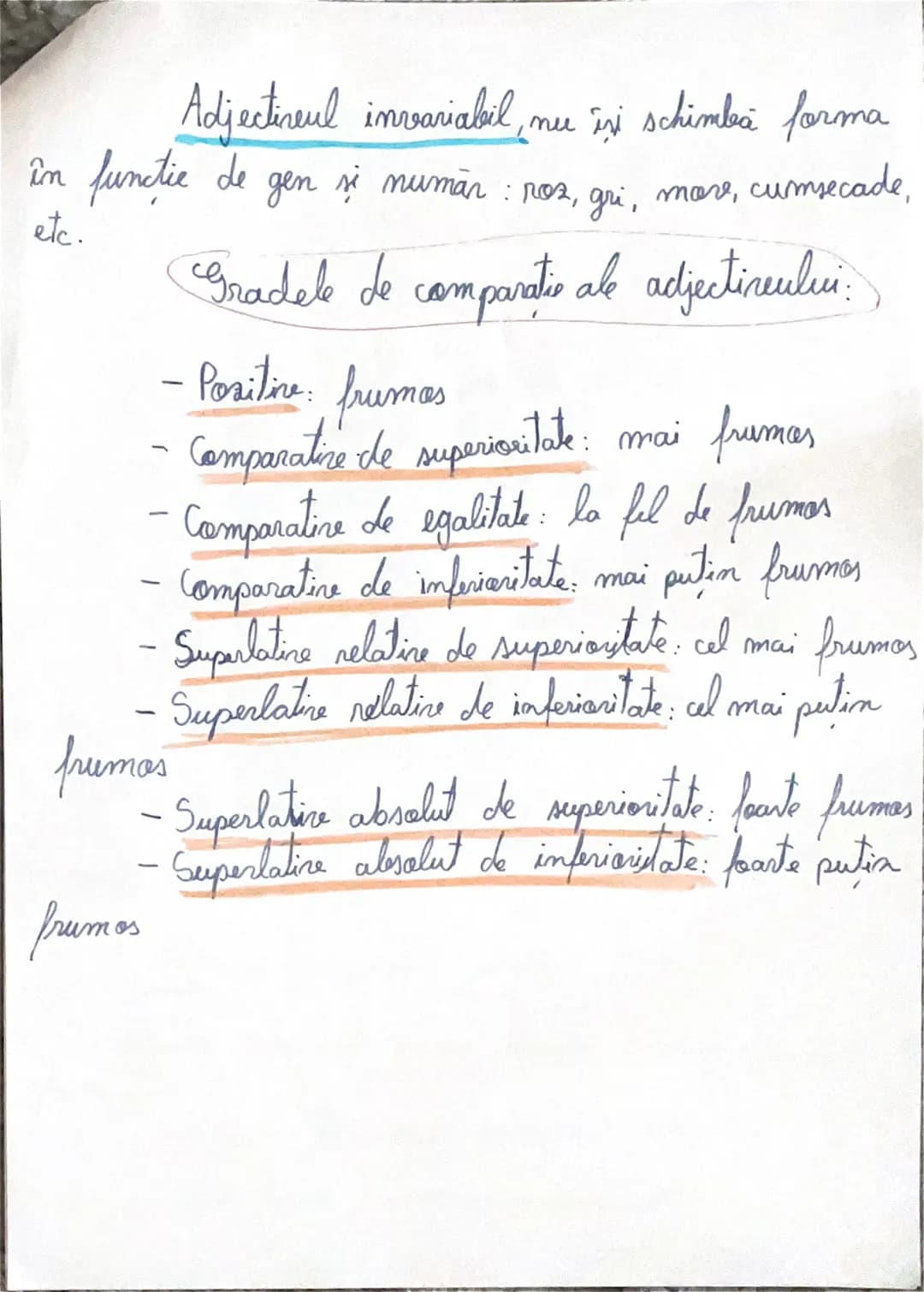 Adjectireul
ADJECTIVUL
propriu-zis
provenit din alle parti de vorbire
variabil
inreariabil
Adjectireul propriu-zis, nu prozeine dèm alte păr
