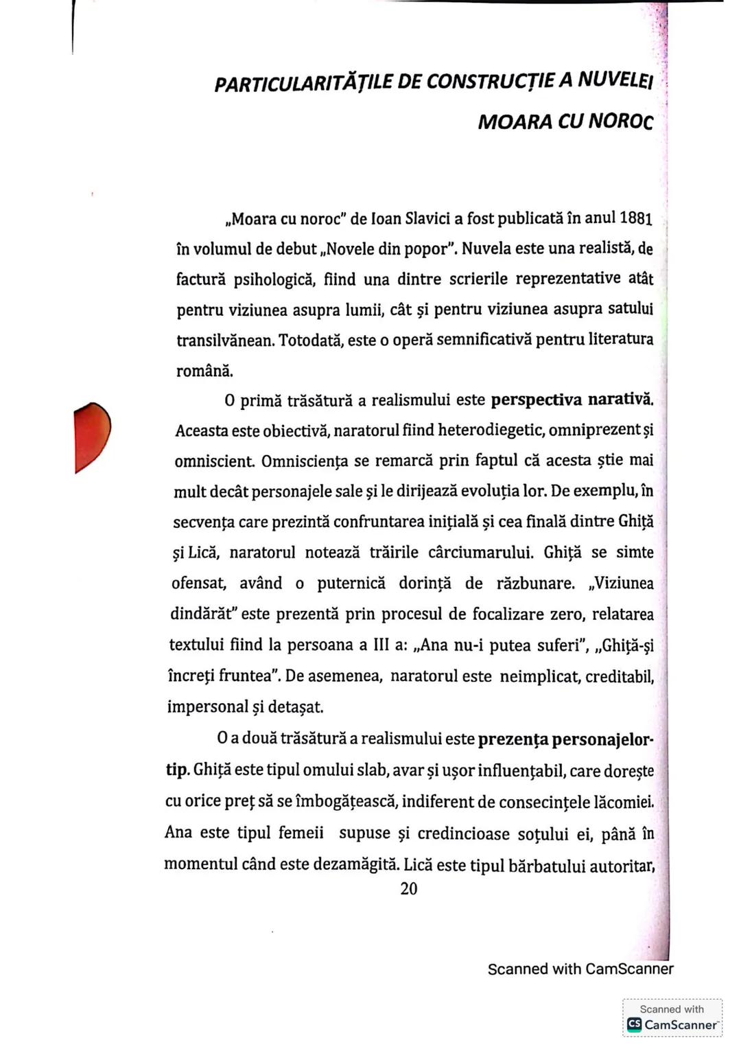 Moara cu noroc
Autor: loan Slavici
Anul apariţiei: 1881
19
Scanned with CamScanner
Scanned with
CS CamScanner PARTICULARITĂŢILE DE CONSTRUCŢ