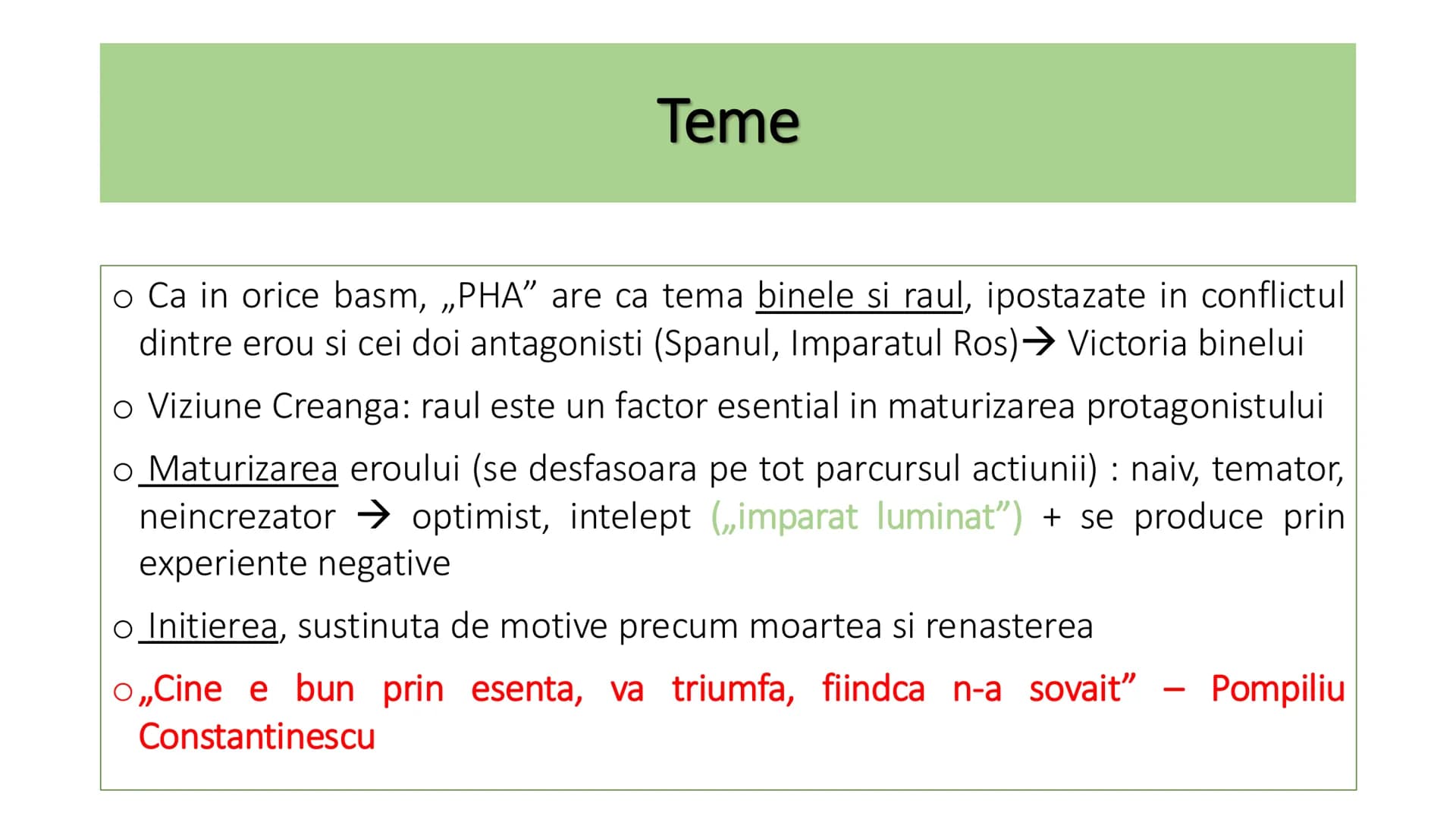 # Povestea lui Harap-Alb
Particularitati C1: Evidenţierea a două trăsături care fac posibilă
încadrarea textului studiat într-o perioadă, î