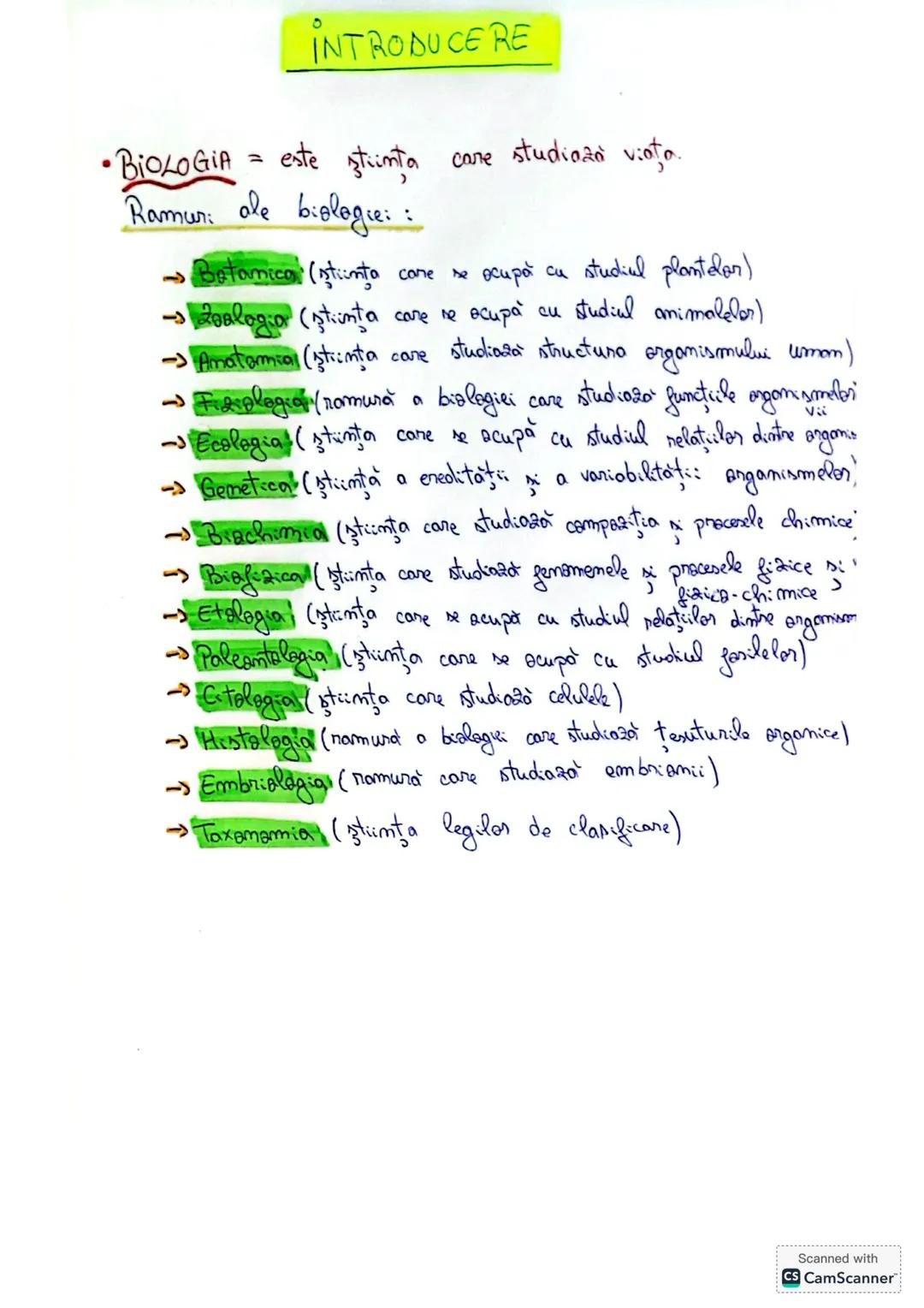 Introducere biologie clasa a IX-a