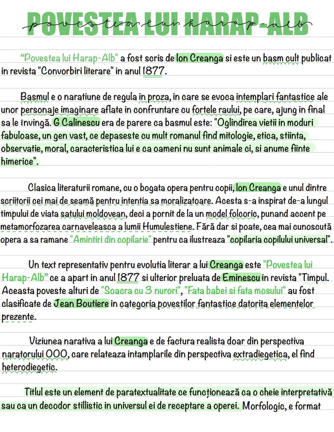 POVESTEA LUI HARAP-ALB
"Povestea lui Harap-Alb" a fost scris de Ion Creanga si este un basm cult publicat
in revista "Convorbiri literare"