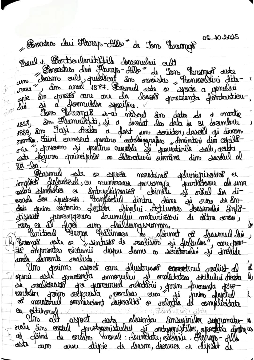 # Povestea lui Harap-Alle de Jos Creongs
Beul 4. Particularitatik basmului cult
06.10.20035
"Povestea lui Harap-Alb de Jon Cresega aste
c
