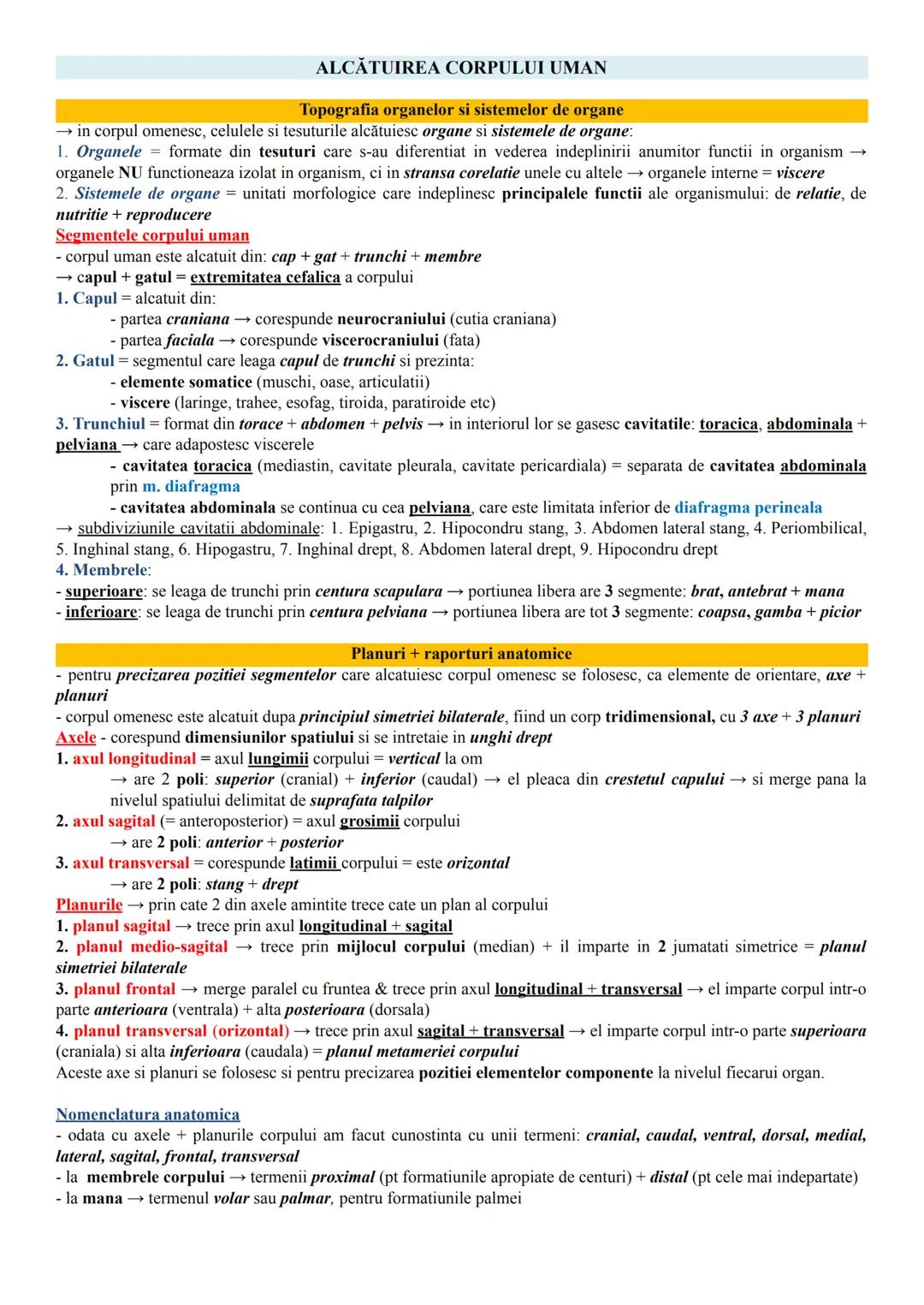 # ALCĂTUIREA CORPULUI UMAN
Topografia organelor si sistemelor de organe
- in corpul omenesc, celulele si tesuturile alcătuiesc organe si si