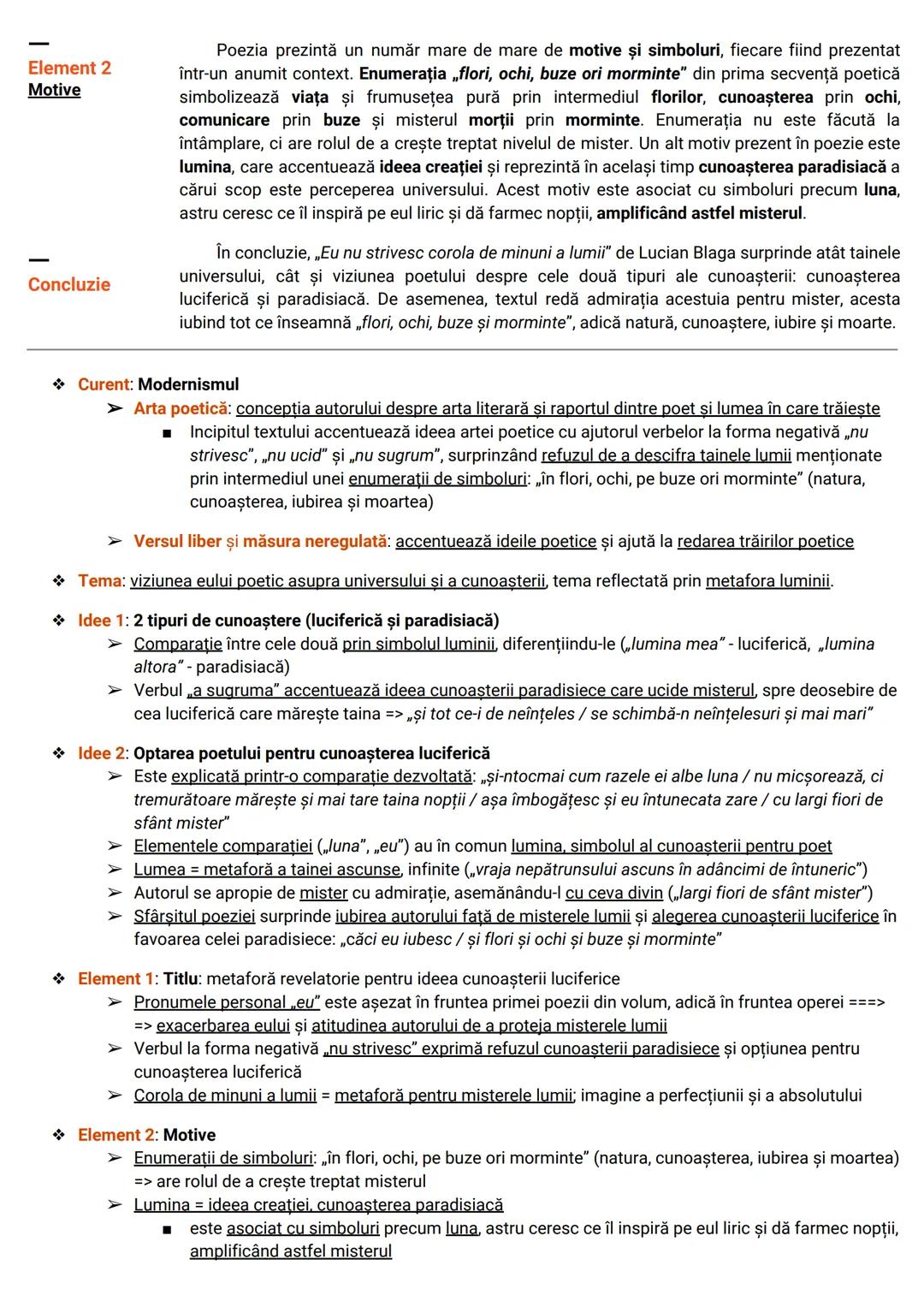 # Opere și curente
# Limba și literatura Română # Curente literare
1. Umanismul/Iluminismul
- importanţa progresului / a educaţiei
- impor