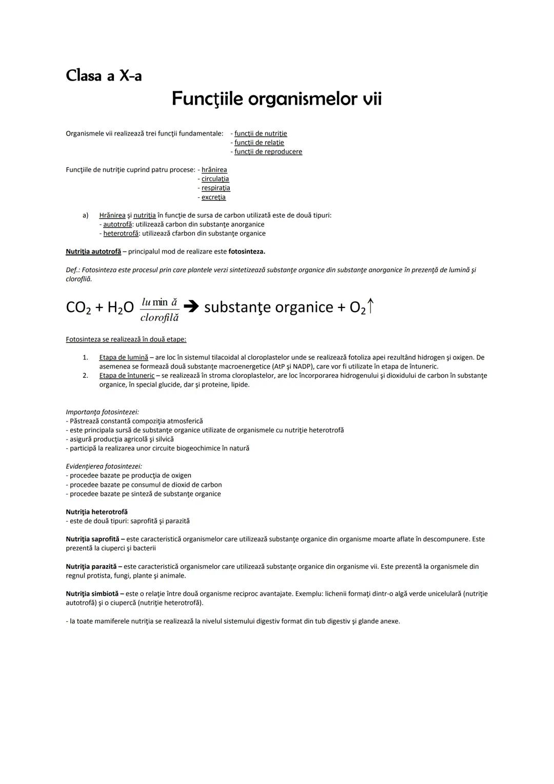 # MATERIE BIOLOGIE CLASELE IX ŞI X
Clasa a IX-a
1. Celula şi diviziunea celulară
2. Ereditatea şi variabilitatea
3. Diversitatea lumii vii