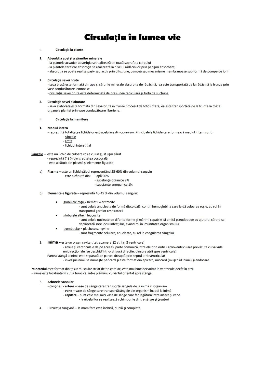 # MATERIE BIOLOGIE CLASELE IX ŞI X
Clasa a IX-a
1. Celula şi diviziunea celulară
2. Ereditatea şi variabilitatea
3. Diversitatea lumii vii