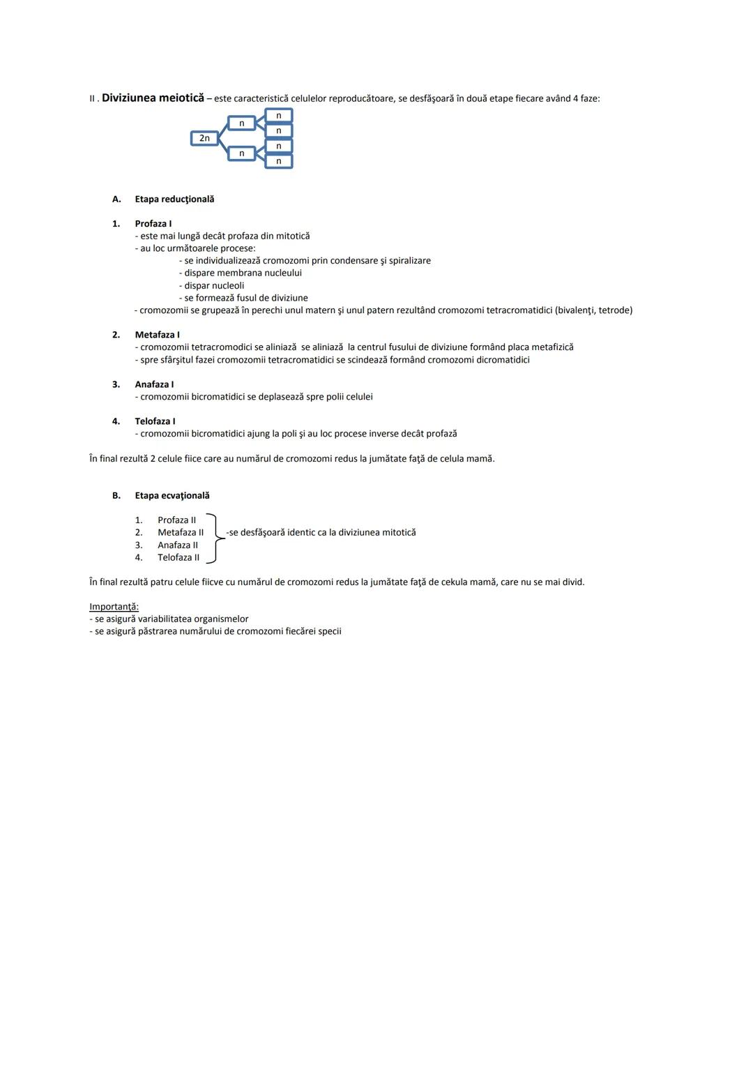 # MATERIE BIOLOGIE CLASELE IX ŞI X
Clasa a IX-a
1. Celula şi diviziunea celulară
2. Ereditatea şi variabilitatea
3. Diversitatea lumii vii