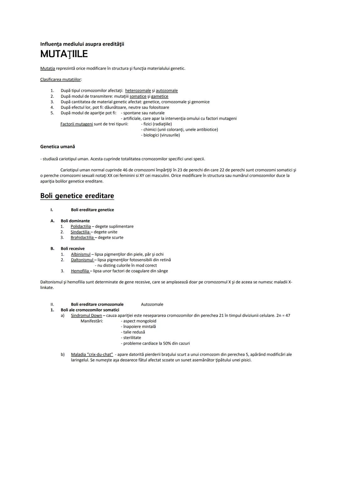 # MATERIE BIOLOGIE CLASELE IX ŞI X
Clasa a IX-a
1. Celula şi diviziunea celulară
2. Ereditatea şi variabilitatea
3. Diversitatea lumii vii