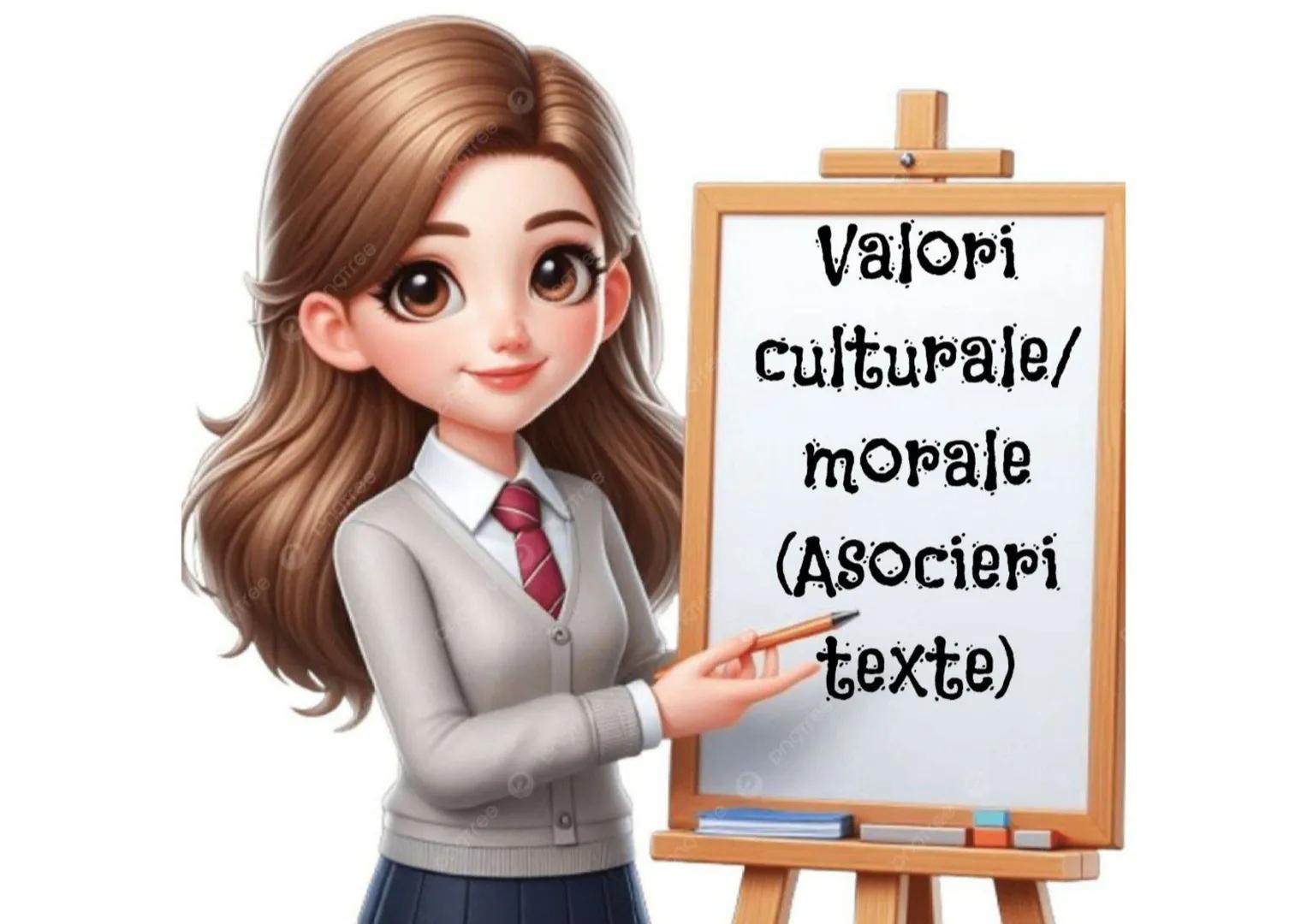 Valori
culturale/
morale
(Asocieri
texte) # Sugestii
de asocieri
cu texte
literare
Sonia Vârlan Texte literare în care putem descoperi
v