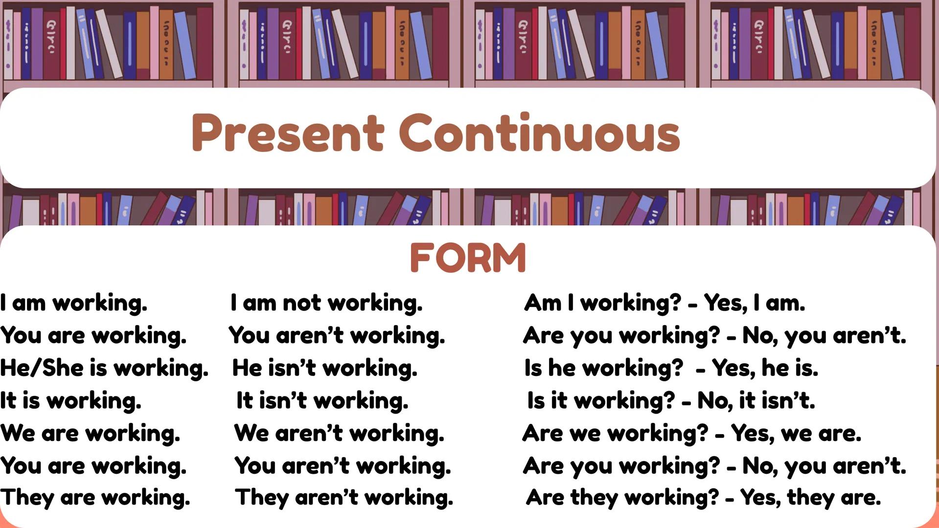 Circ
Circ
৫۱۳۰
571-
1130~
Present Simple
Present Continuous
73-411
つらも二
33
E Circ
Circ
# Present Simple
# FORM
I work. I don't work. Do yo