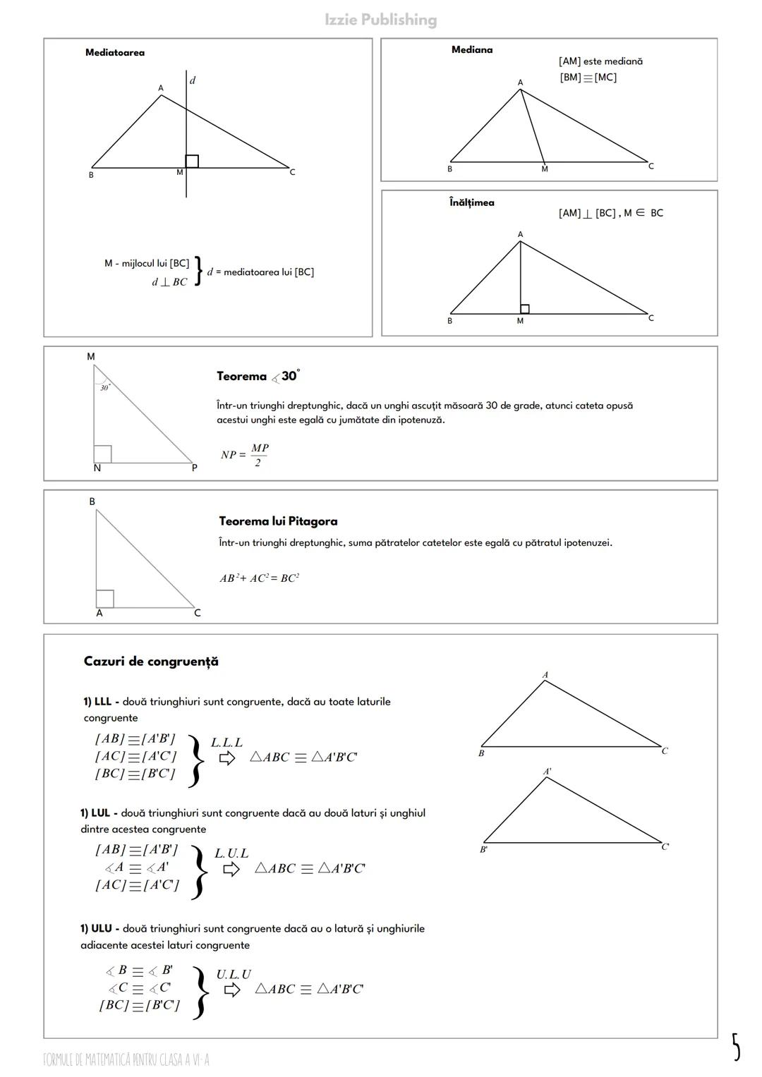 Izzie Publishing
# FORMULE DE
# MATEMATICĂ
CLASA A V-A
ALGEBRA
Împărţirea cu rest O Împărţirea cu Rest a Numerelor Naturale
Formula: $a