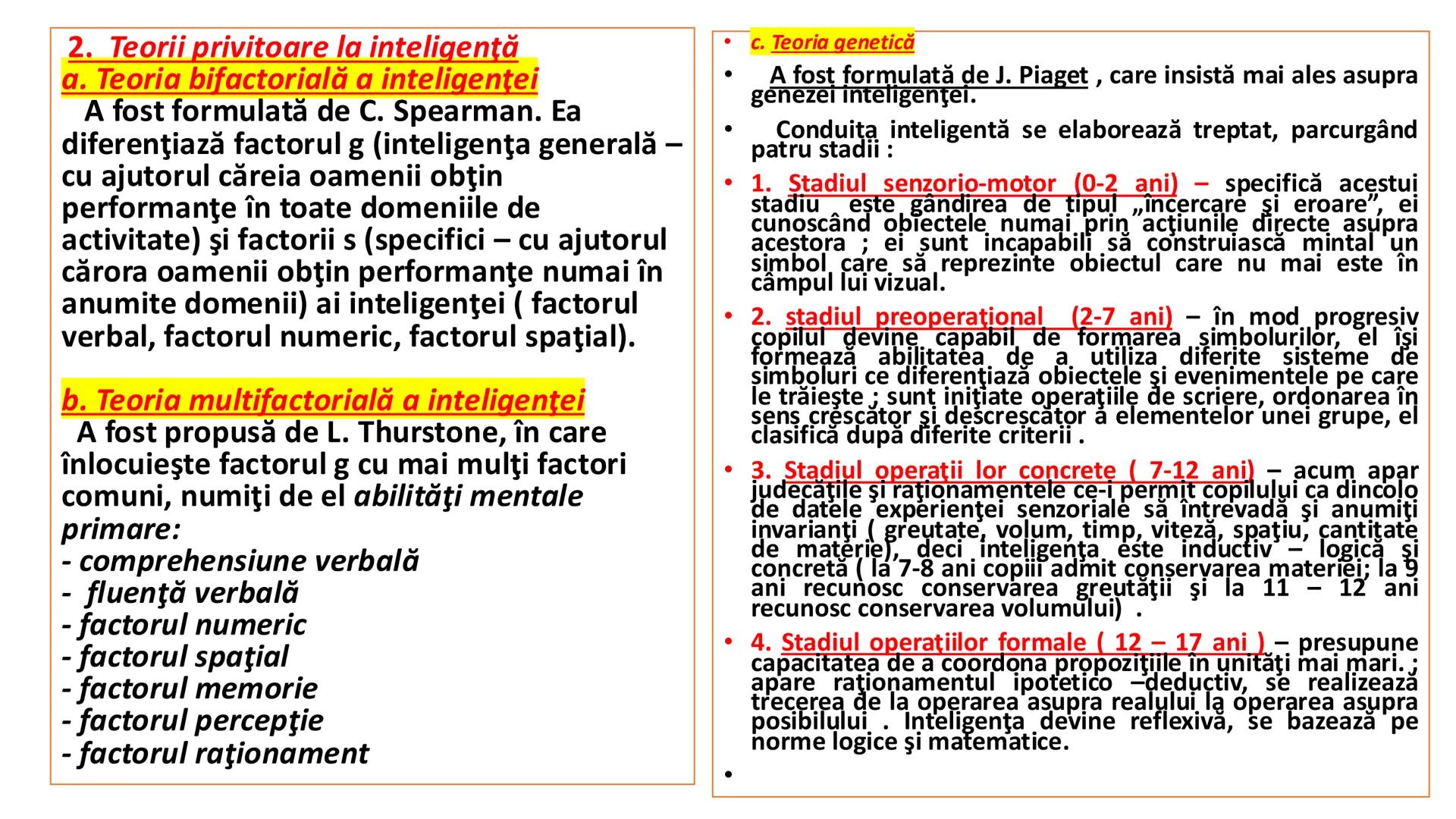 I. PROCESE PSIHICE COGNITIVE SENZORIALE
SENZAŢII, PERCEPȚII, REPREZENTĂRI
II. PROCESE PSIHICE COGNITIVE SUPERIOARE:
GÂNDIREA, MEMORIA, IMAGI