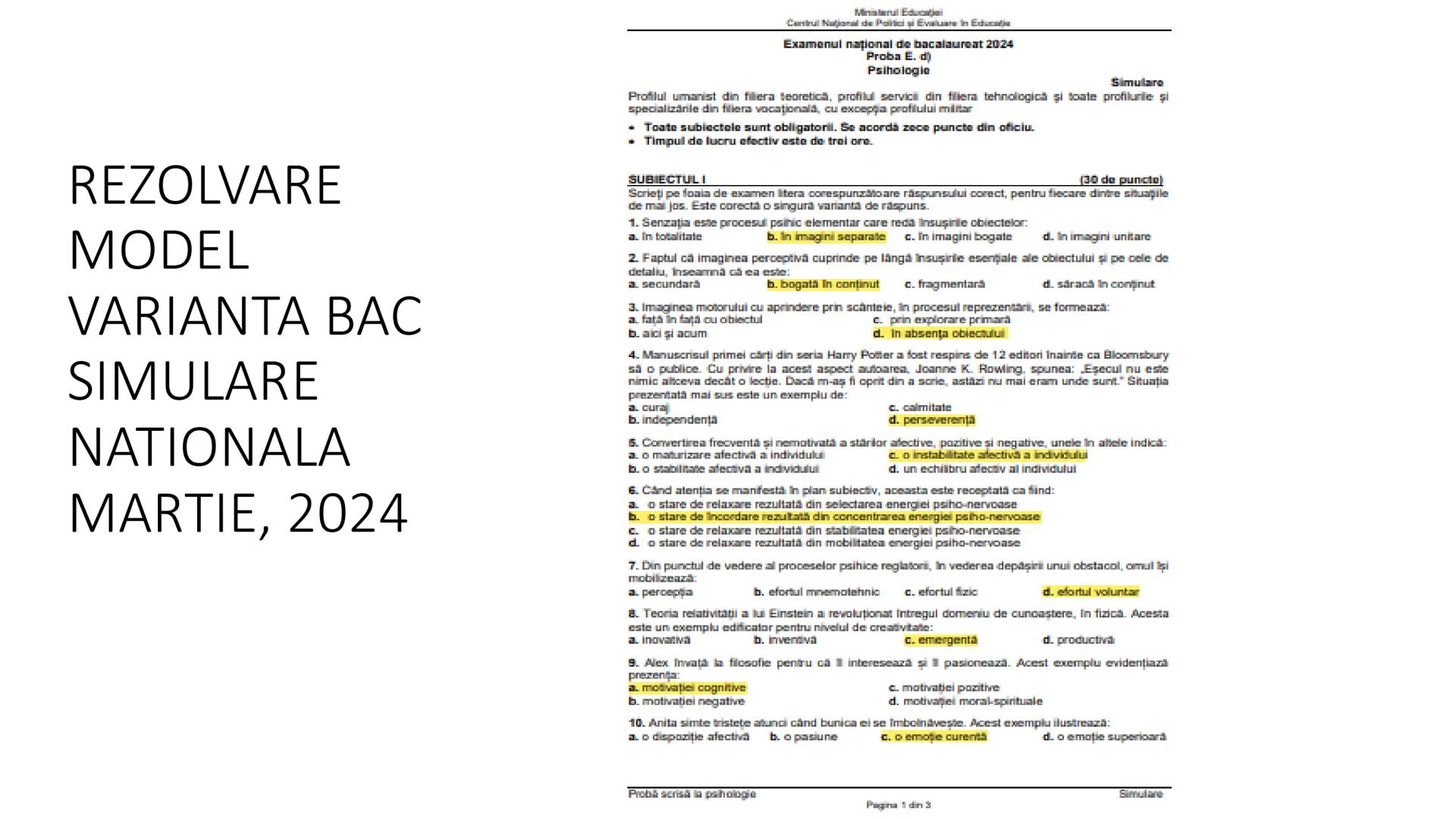 I. PROCESE PSIHICE COGNITIVE SENZORIALE
SENZAŢII, PERCEPȚII, REPREZENTĂRI
II. PROCESE PSIHICE COGNITIVE SUPERIOARE:
GÂNDIREA, MEMORIA, IMAGI