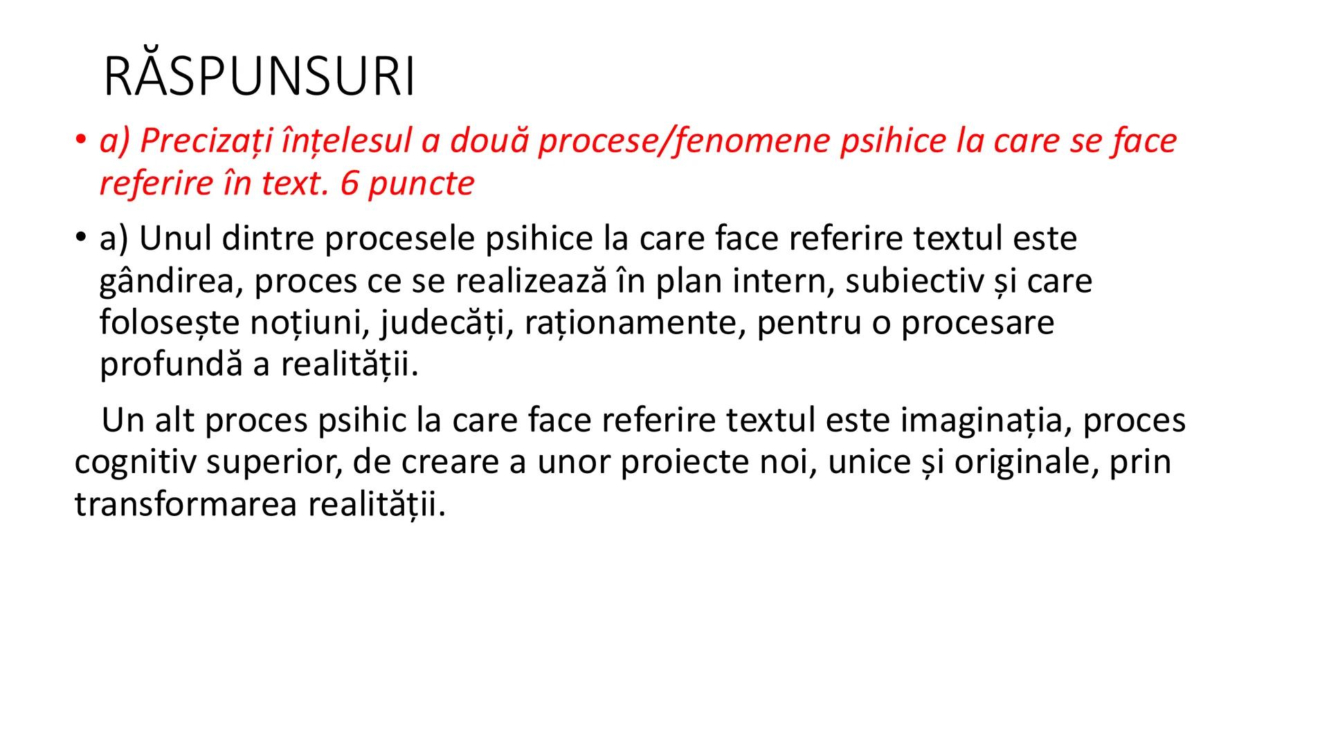 I. PROCESE PSIHICE COGNITIVE SENZORIALE
SENZAŢII, PERCEPȚII, REPREZENTĂRI
II. PROCESE PSIHICE COGNITIVE SUPERIOARE:
GÂNDIREA, MEMORIA, IMAGI