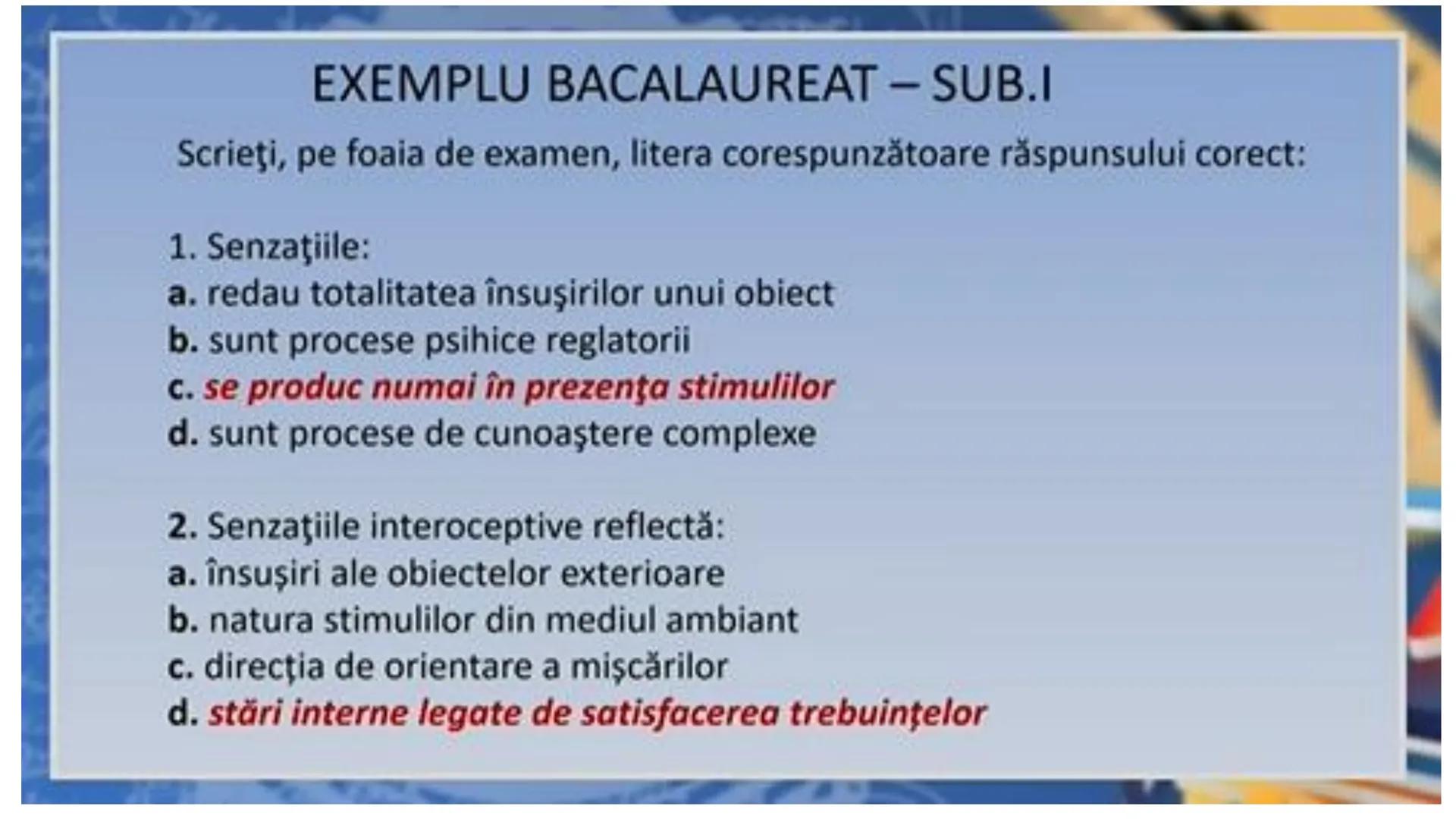 I. PROCESE PSIHICE COGNITIVE SENZORIALE
SENZAŢII, PERCEPȚII, REPREZENTĂRI
II. PROCESE PSIHICE COGNITIVE SUPERIOARE:
GÂNDIREA, MEMORIA, IMAGI