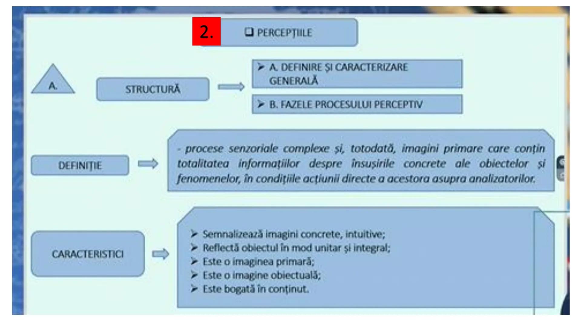 I. PROCESE PSIHICE COGNITIVE SENZORIALE
SENZAŢII, PERCEPȚII, REPREZENTĂRI
II. PROCESE PSIHICE COGNITIVE SUPERIOARE:
GÂNDIREA, MEMORIA, IMAGI