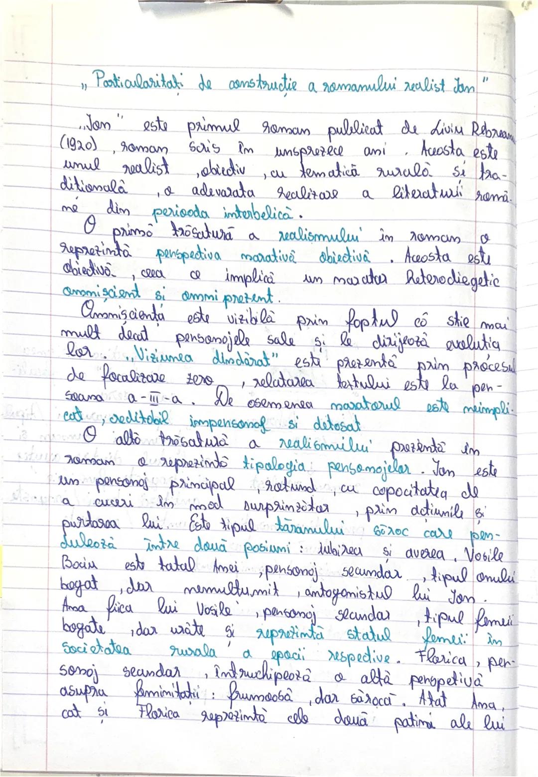 „Particularitati de constructie a romanului realist Jan
"
„Jan” este primul roman publicat de Liviu Rebrean
(1920), roman scris în unspreze